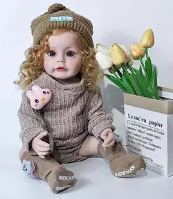 Силиконовая Коллекционная Кукла Реборн Reborn Девочка Гермиона Полностью Анатомическая (Виниловая Кукла) Высота 55 см