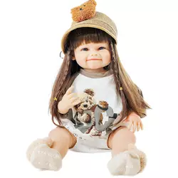 Силиконовая Коллекционная Кукла Реборн Reborn Девочка Даша Полностью Анатомическая ( Виниловая Кукла ) Высота 55 см