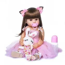 Силиконовая Коллекционная Кукла Реборн Reborn Девочка Моника ( Виниловая Кукла ) Высота 55 См