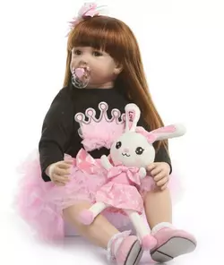 Силиконовая Коллекционная Кукла Реборн Reborn Девочка Карина ( Виниловая Кукла ) Высота 60 см