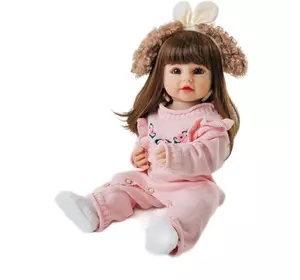 Силиконовая Коллекционная Кукла Реборн Reborn Девочка Лейла Полностью Анатомическая ( Виниловая Кукла ) Высота 55 см