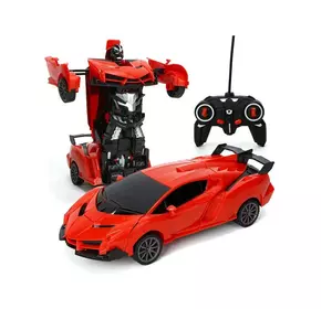 Робот Трансформер Оптимус Прайм Робот Машинка на Радиоуправлении Феррари со Светом и Звуком Красная