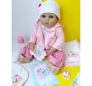 Силиконовая Коллекционная Кукла Реборн Reborn Девочка Молли ( Виниловая Кукла ) Высота 55 См