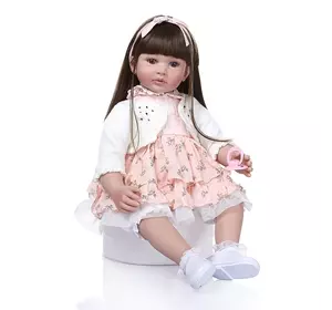 Силиконовая Коллекционная Кукла Реборн Reborn Девочка Диана ( Виниловая Кукла ) Высота 60 см