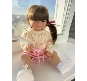 Силиконовая Коллекционная Кукла Реборн Reborn Полностью Анатомическая Девочка Мия ( Виниловая Кукла ) Высота 55 см