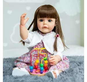 Силиконовая Коллекционная Кукла Реборн Reborn Девочка Власта Полностью Анатомическая ( Виниловая Кукла ) Высота 55 см