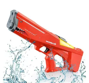 Водный Бластер на Аккумуляторе Электрический Детский Водяной Пистолет Акула Красный